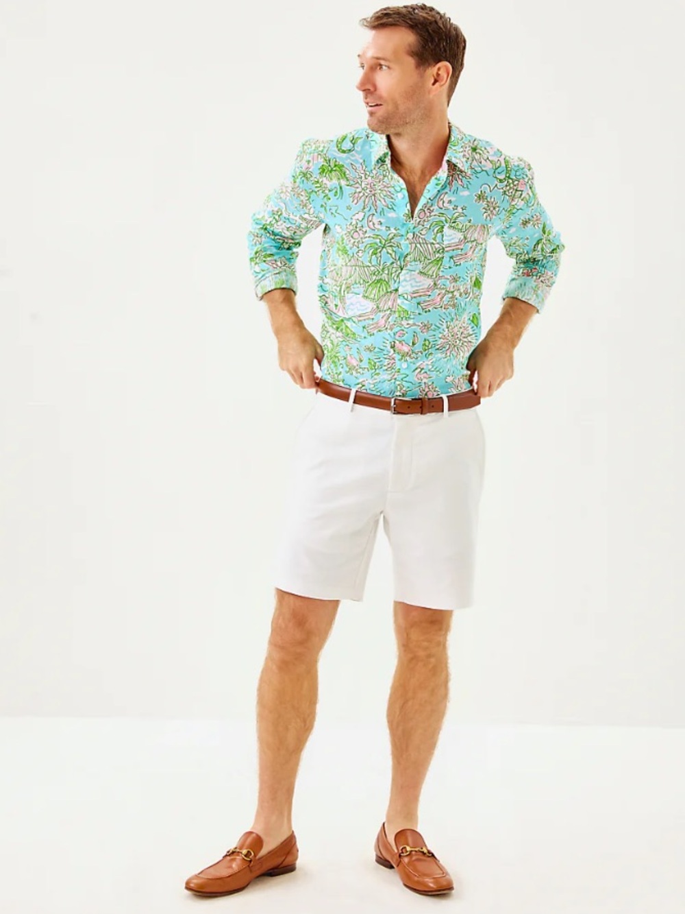 LILLY PULITZER MENS STUFF VOLK STRETCH SHORT, RESORT WHITE